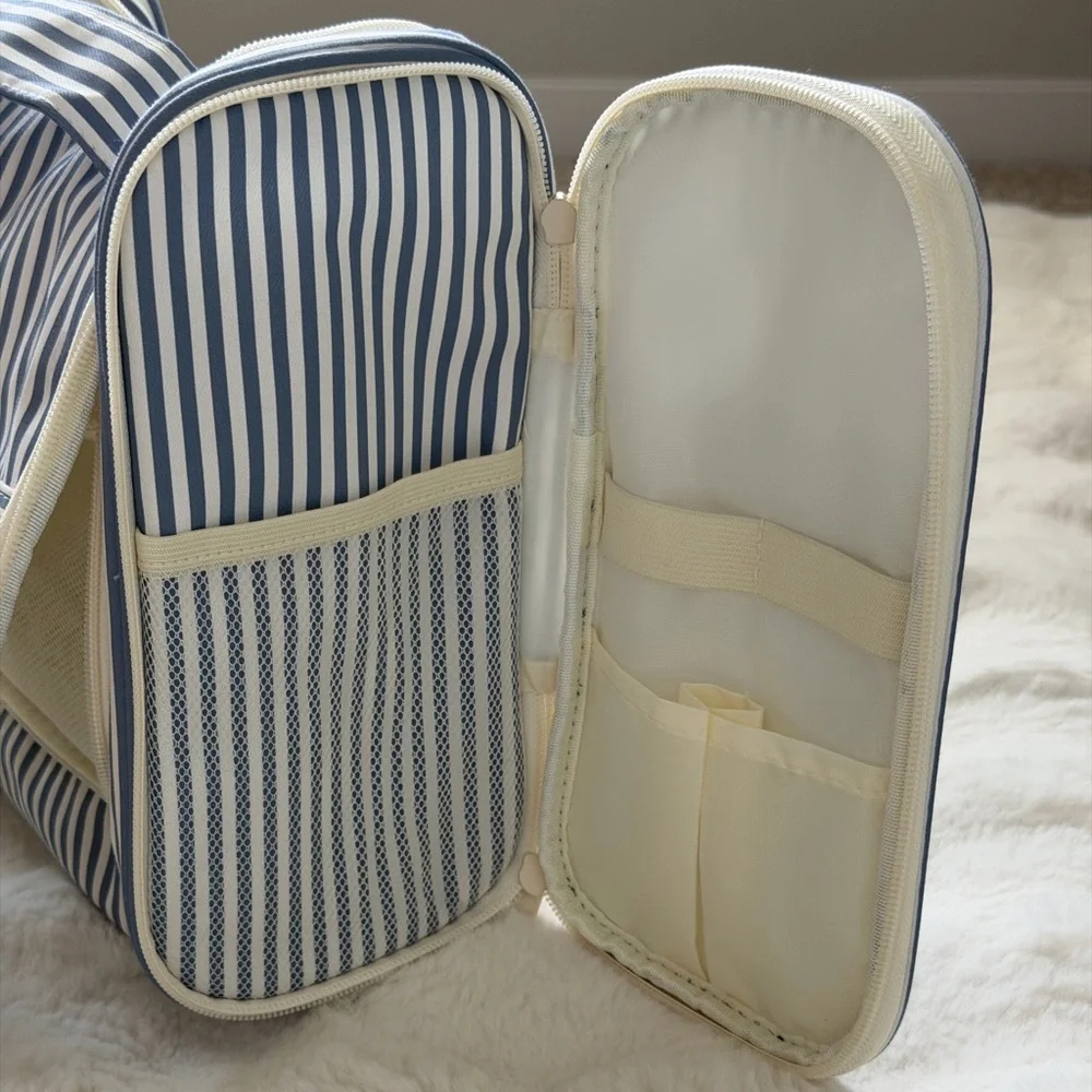 NARWEY Striped Handing Travel Blue and White Makeup/Cosmetic💄Bag Organizer